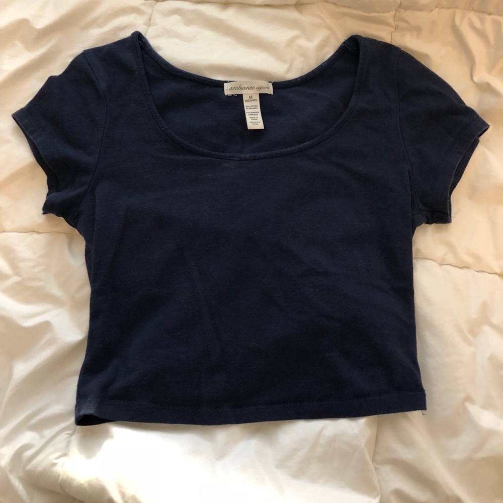 Navy blue crop top